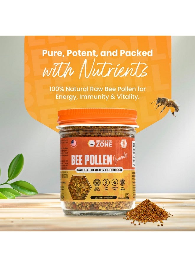 HONEYBEEZONE مكمل حبوب لقاح النحل من هاني بي زون 100% حبوب لقاح نحل خام طبيعية، حبوب لقاح مخمرة، متعدد الفيتامينات، بروبيوتيك، غذاء خارق، بروتينات حيوية، أحماض أمينية، دعم المناعة والطاقة 5.2 أونصة - Image 2