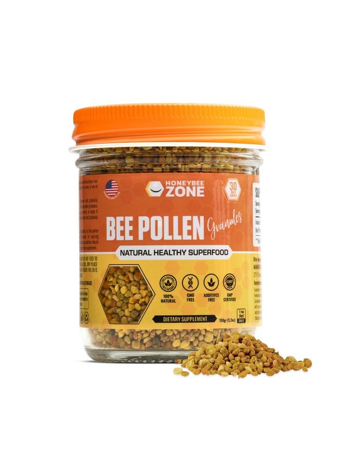 HONEYBEEZONE مكمل حبوب لقاح النحل من هاني بي زون 100% حبوب لقاح نحل خام طبيعية، حبوب لقاح مخمرة، متعدد الفيتامينات، بروبيوتيك، غذاء خارق، بروتينات حيوية، أحماض أمينية، دعم المناعة والطاقة 5.2 أونصة - Image 1