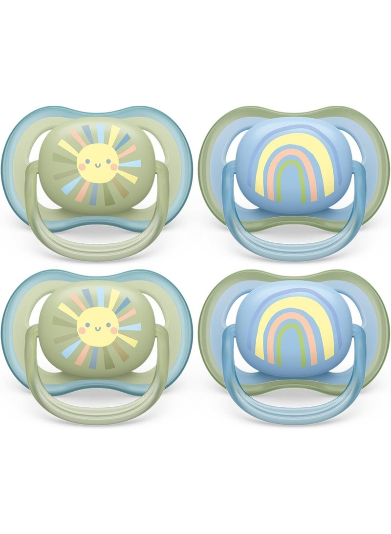 Avent Philips 4 Pack Ultra Air Pacifier  Light, Breathable Baby Pacifiers for Babies Aged 0-6 Months - Image 1
