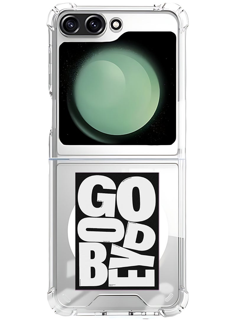 Theodor Magnetic Case for Samsung Galaxy Z Flip 5 Compatible with MagSafe Wireless Charging, Shockproof Phone Bumper Cover Goodbye - Image 1