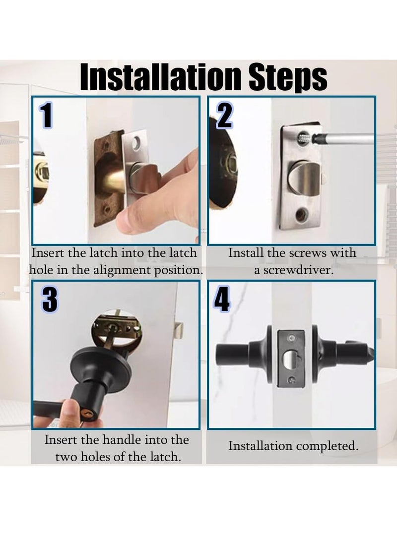 GOMETY Door Latches for Internal Door Adjustable Latch Size 60/70mm Tubular Latch Stainless Steel Mortice Latch Copper Internal Door Latch with Screws for Sprung Lever Door Handles - Image 2