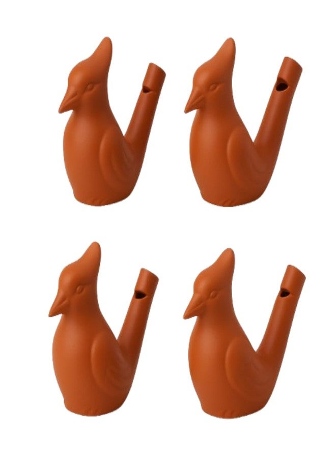 JETHIYA Terracotta Bird Water Whistle Toy – Pack of 4 | Handmade Eco-Friendly Clay Musical Toy for Kids, Boys & Girls | Traditional Indian Sound Whistle | Perfect Birthday Return Gift - Image 1
