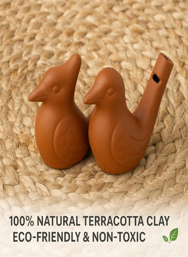 JETHIYA Terracotta Bird Water Whistle Toy – Pack of 4 | Handmade Eco-Friendly Clay Musical Toy for Kids, Boys & Girls | Traditional Indian Sound Whistle | Perfect Birthday Return Gift - Image 2