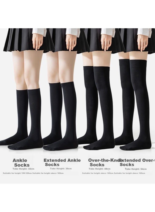 Picking up socks Pick Up Socks Pressure Leggings Women Spring And Summer Strong Pressure Slim Leg Mid-tube Jk Socks Long Socks Anti-slip Black Long Tube Socks - Image 3