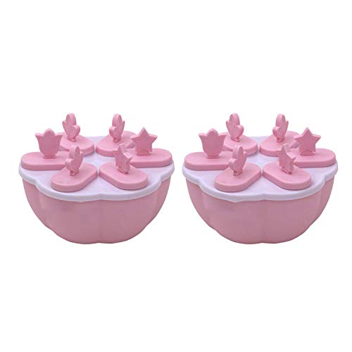 Klaxon Plastic Ice Cream Candy Kulfi Maker Popsicle Mould Set - Pink 2PCS - Image 1