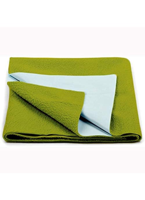 SHRI VYAS LINEN SHRI VYAS LINEN Cotton Presents New Born Baby Dry Sheet Completely Water Proof and Reusable Mat Pack of 2 20X28Inch Golden Green 