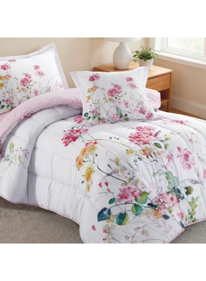 SMART HOME Luxurious 4-Piece Bedding Set with Comfortable Filling – Soft Quilted Duvet Set with Fitted Sheet, Pillowcase, and Cushion Cover – Elegant Modern Bedding Set for Bedrooms and Complete Bed – Duvet Size: 230x170 cm, Fitted Sheet Size: 200x120+30 cm (Color as pictured) - Image 3