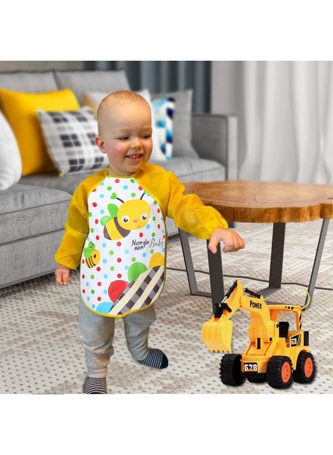 ECVV 4-Pack Waterproof Long Sleeve Baby Bibs - Full Coverage Smock for Eating and Painting, Adjustable for 6-36 Months, BPA Free - Image 4