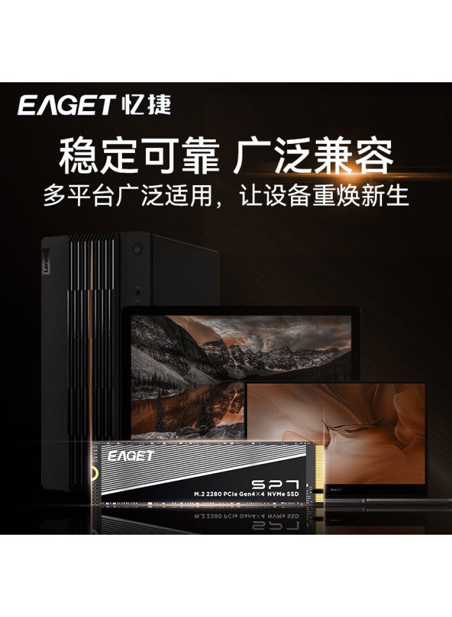 Eaget 1tb M.2 Nvme Pcie 4.0 Ssd High-speed 7200mb/s Gaming Pc Laptop Ai Storage Accessory