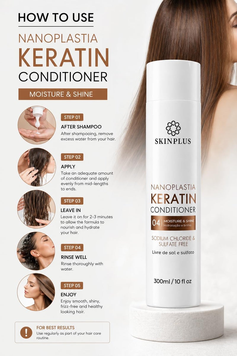 SKINPLUS NANOPLASTIA KERATIN CONDITIONER 300ml. - Image 3