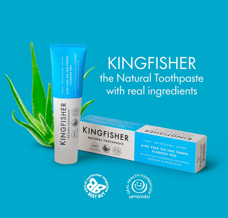Kingfisher - Aloe Vera Tea Tree & Fennel - Fluoride Free - 100ml - Image 2