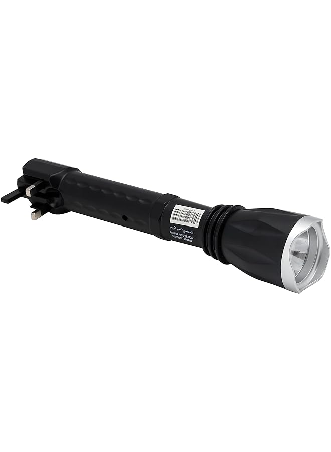 GEEPAS Rechargeable LED Flashlight Hyper Bright 1W Hi Power LED Torch Light Built in 400mAh Lead Acid Battery Powerful Torch for Outdoor Activities GFL5578 Black - Image 3