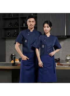 NIBEMINENT Summer Hotel Chef Overalls Men's Clothing Handsome Short Sleeve Western Restaurant Kitchen Cook Clothes  - Image 1