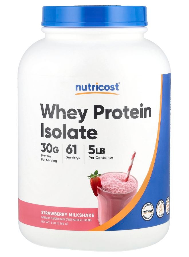 Nutricost Whey Protein Isolate Strawberry Milkshake 5 lb (2268 g) - Image 1