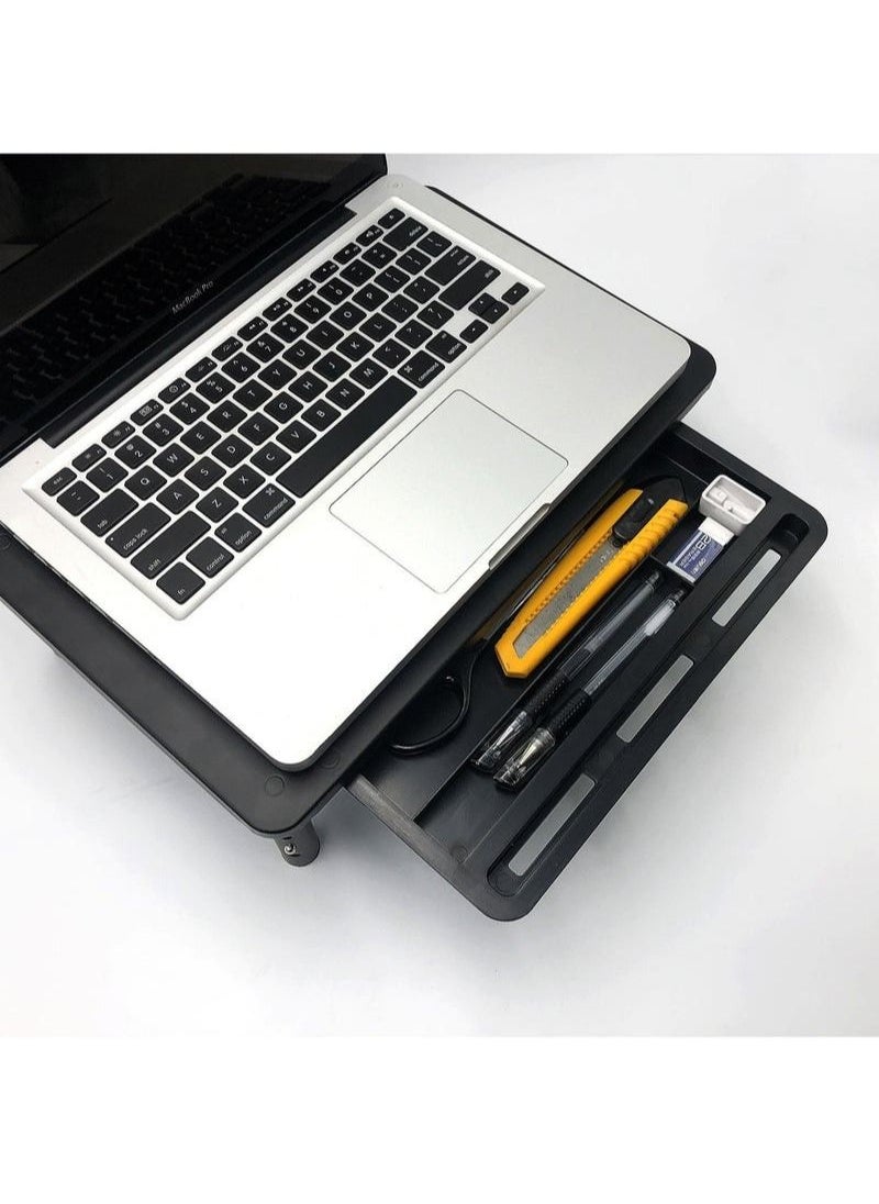 Sharpdo - Metal Monitor Stand with Storage Drawer for Computer/Laptop/Printer/Notebook for Home and Office Black - Image 1