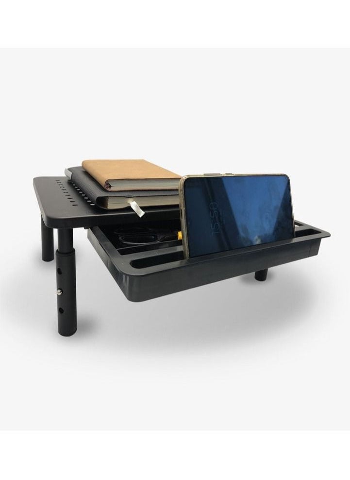 Sharpdo - Metal Monitor Stand with Storage Drawer for Computer/Laptop/Printer/Notebook for Home and Office Black - Image 1