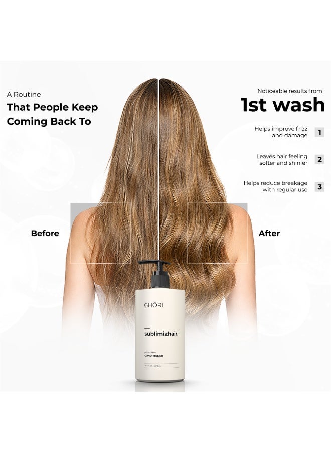GHORI Sublimizhair Herbal Premium Conditioner for Silky Smooth Hair | Detangles, Strengthens Damaged Strands | Deep Hydration & Frizz Control, Nourishing Conditioner | Sulphate-Free, 300ml - Image 5