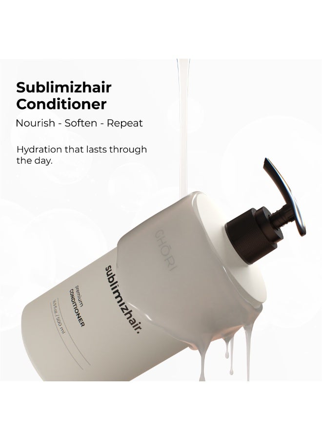 GHORI Sublimizhair Herbal Premium Conditioner for Silky Smooth Hair | Detangles, Strengthens Damaged Strands | Deep Hydration & Frizz Control, Nourishing Conditioner | Sulphate-Free, 300ml - Image 3