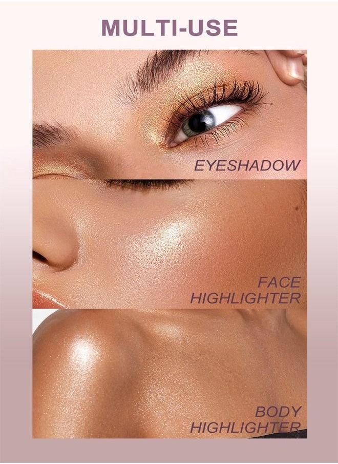 Highlighter Makeup Powder 02, Made With High-Quality Ingredients, Gentlely On The Skin and Provide Long-Lasting Wear, Suitable Under Makeup With Long Lasting Shine Finish