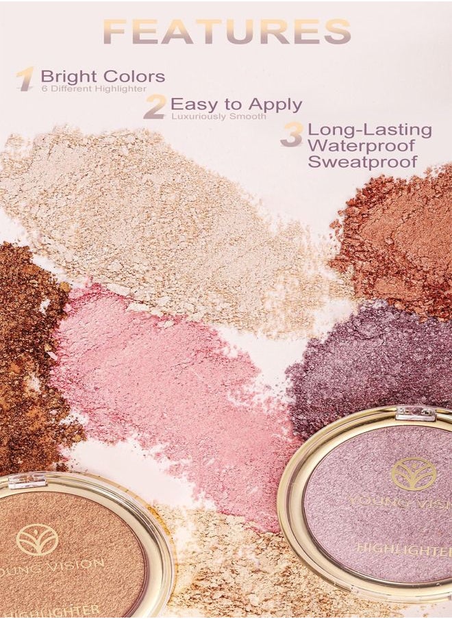 Highlighter Makeup Powder 02, Made With High-Quality Ingredients, Gentlely On The Skin and Provide Long-Lasting Wear, Suitable Under Makeup With Long Lasting Shine Finish