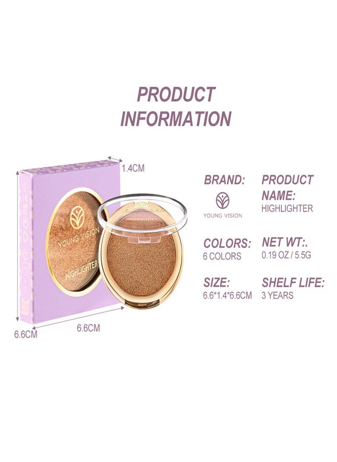 Highlighter Makeup Powder 02, Made With High-Quality Ingredients, Gentlely On The Skin and Provide Long-Lasting Wear, Suitable Under Makeup With Long Lasting Shine Finish