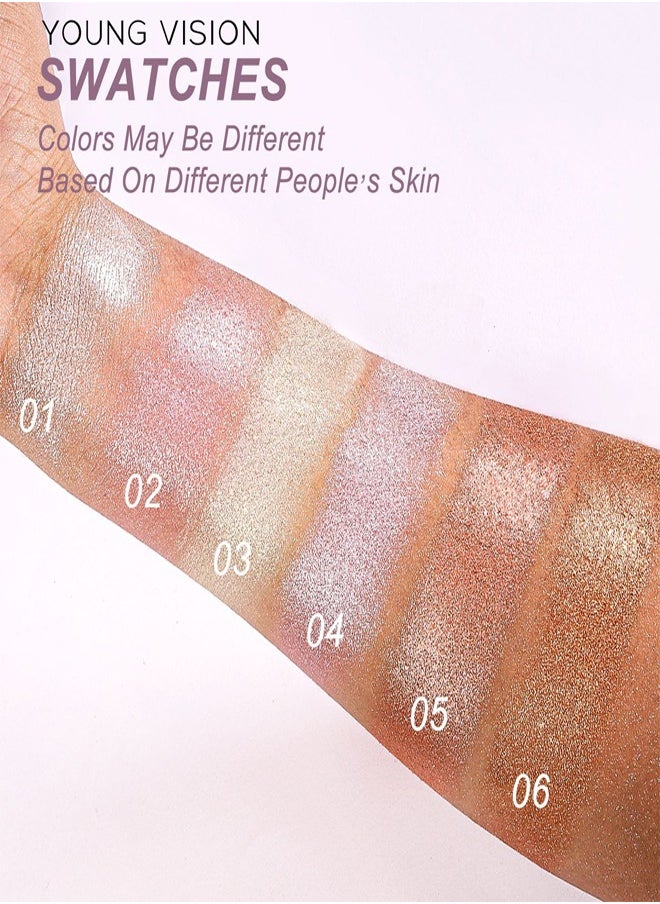 Highlighter Makeup Powder 02, Made With High-Quality Ingredients, Gentlely On The Skin and Provide Long-Lasting Wear, Suitable Under Makeup With Long Lasting Shine Finish