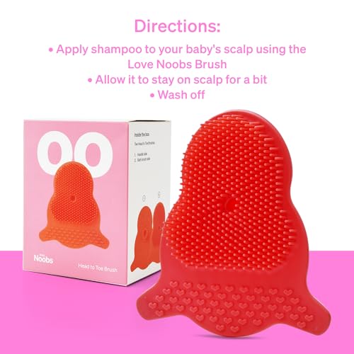 Love Noobs Cradle Cap Brush for Babies by Love Noobs, Baby Cradle Cap Treatment, Pack of 2, Non-Toxic Toddler Cradle Cap Comb, with Suction Cup to Easily Hang to Bathroom Wall, Infant Eczema Treatment - Image 5