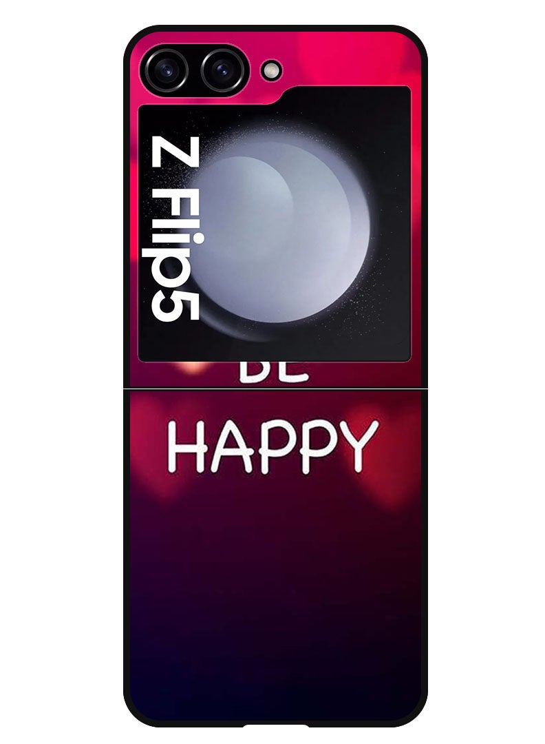 Theodor Protective Case Anti Scratch Shock Proof Bumper Cover For Samsung Galaxy Z Flip 5 Be Happy - Image 1