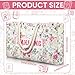 Shinylin مجموعة شنط ماجونغ فارغة من شينيلاين 3 قطع للبلاط والرفوف 24 × 13 × 47 بوصة حقيبة حمل ماجونغ مزخرفة حقيبة بلاط برباط غلق غلاف واقي للرف حفلة سفر فقط وايلدفلاور - Image 4
