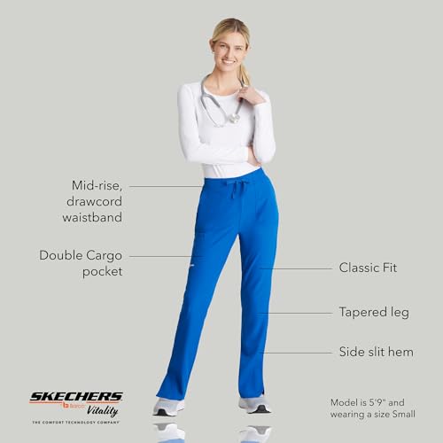 BARCO Skechers Vitality Charge Slim Fit Scrub Jogger for Women – New Royal, Mid-Rise, 4-Pocket Bottoms w/ 4-Way Stretch – Moisture Wicking, Quick-Shed, Anti-Static – Medium, Regular Fit - Image 4