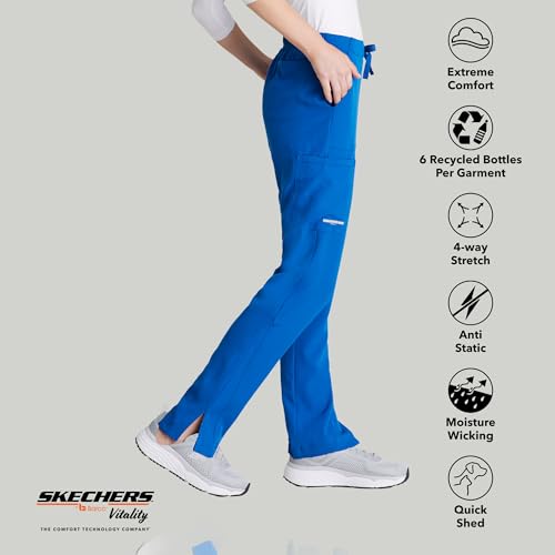 BARCO Skechers Vitality Charge Slim Fit Scrub Jogger for Women – New Royal, Mid-Rise, 4-Pocket Bottoms w/ 4-Way Stretch – Moisture Wicking, Quick-Shed, Anti-Static – Medium, Regular Fit - Image 3