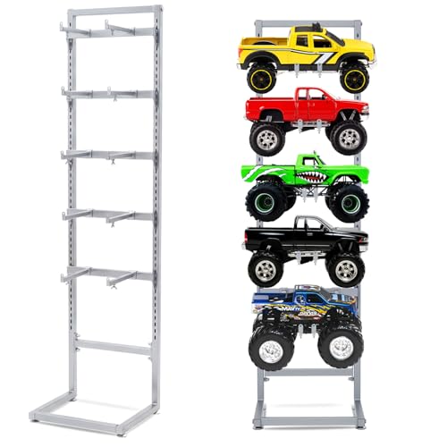AceOrbit RC Car Stand Display Rack 15 x 13 x 60 Storage System for 110 112 118 124 132 Multiple Scale CarsTrucks Stand Shelf MultiLayer Workstation RackSilver - Image 1
