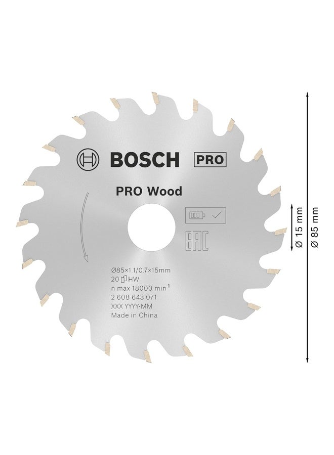 BOSCH 2608643071 20 Teeth 85 x 15 x 1.1mm 1 x Wood Circular Saw Blade - Image 4