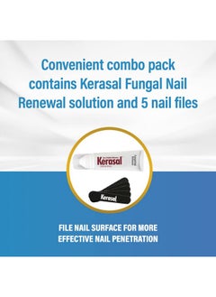 Kerasal Nail Renewal And Nail File Combo Pack, Restores Appearance Of Discolored Or Damaged Nails, 5 Heavy Duty Nail Files, 0.33 Fl Oz, Clear  - Image 4
