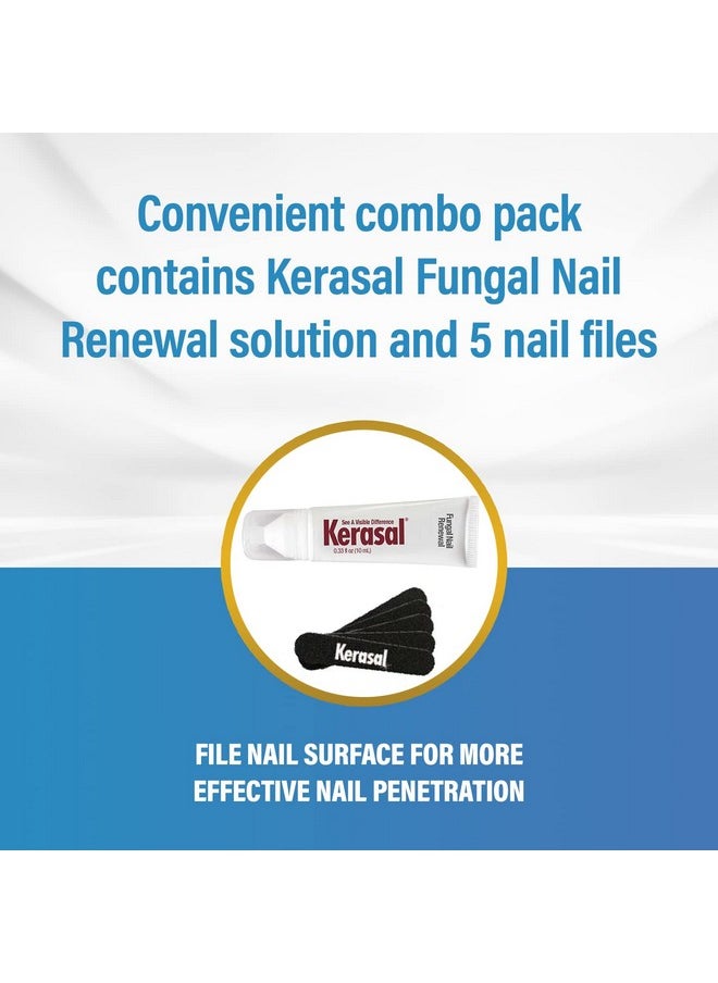 Kerasal Nail Renewal And Nail File Combo Pack, Restores Appearance Of Discolored Or Damaged Nails, 5 Heavy Duty Nail Files, 0.33 Fl Oz, Clear  - Image 4