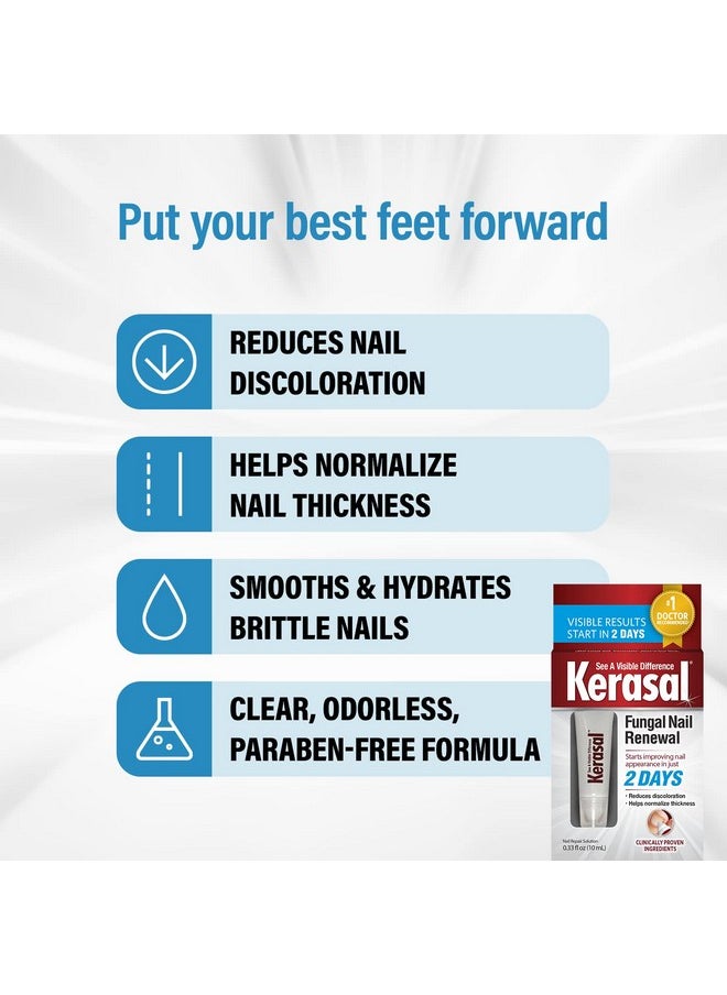 Kerasal Nail Renewal And Nail File Combo Pack, Restores Appearance Of Discolored Or Damaged Nails, 5 Heavy Duty Nail Files, 0.33 Fl Oz, Clear  - Image 2
