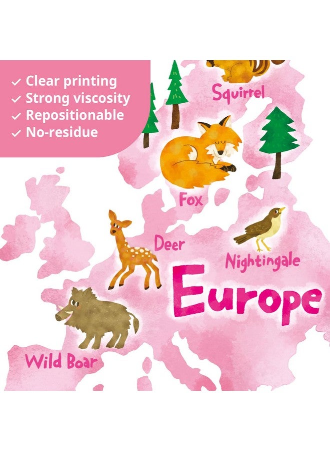 Decowall Dl3 1615 Xlarge Animal World Map Kids Wall Stickers (61X43 Inch) Wall Decals Peel And Stick Removable Wall Stickers For Kids Nursery Bedroom Living Room Decor - Image 4