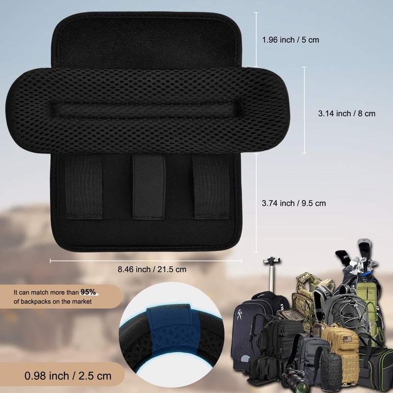 ZINZ 2-Pack Universal Wide Shoulder Pad with Ultra Thick Cushion for Bag Luggage Backpack Bag Crossbody, Plus Long & Anti-Slip & Breathable,Black - Image 2