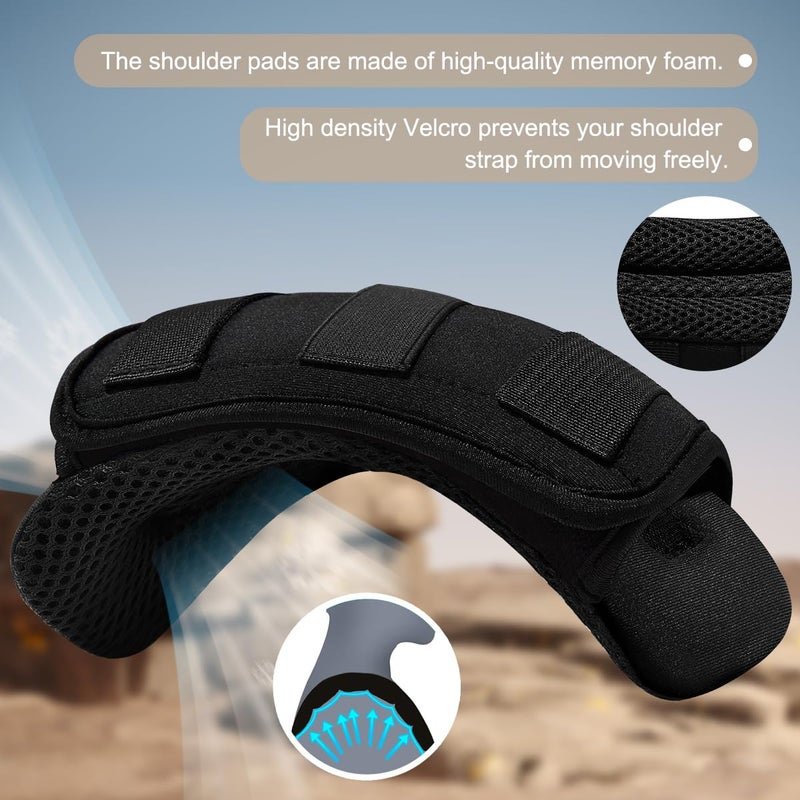 ZINZ 2-Pack Universal Wide Shoulder Pad with Ultra Thick Cushion for Bag Luggage Backpack Bag Crossbody, Plus Long & Anti-Slip & Breathable,Black - Image 3