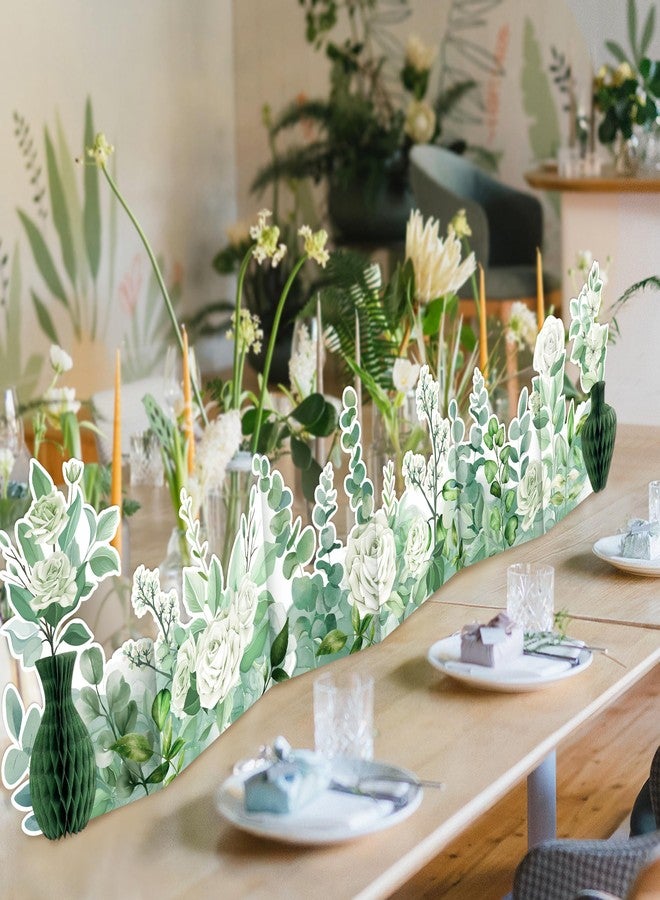 UNIIDECO 2PCS Sage Green Party Decorations, Flower Centerpieces for Tables Sage Green Table Decorations Honeycomb Table Centerpieces for Wedding Bridal Shower Woodland Baby Shower Spring Garden Party Birthday - Image 3