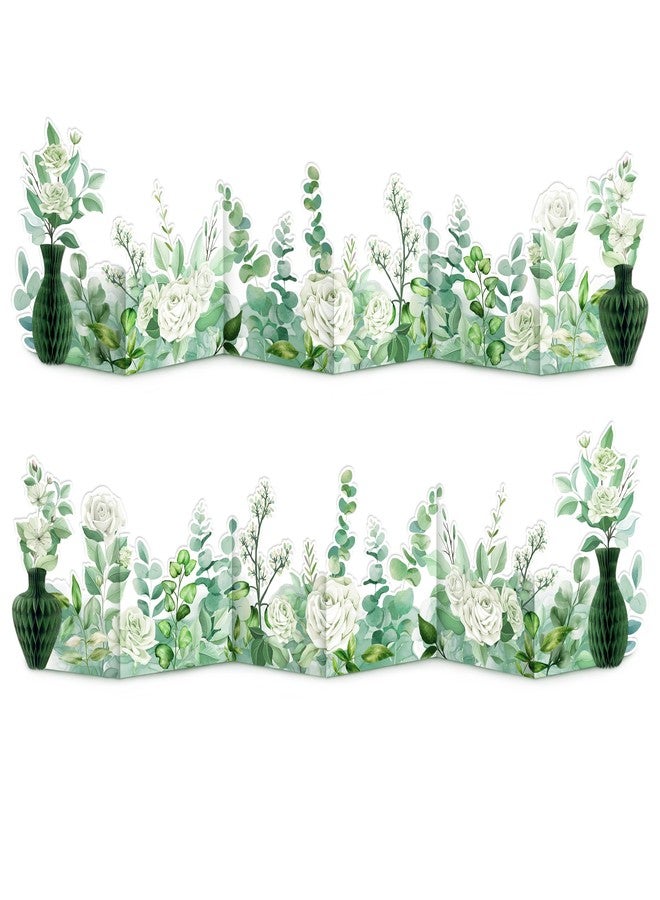 UNIIDECO 2PCS Sage Green Party Decorations, Flower Centerpieces for Tables Sage Green Table Decorations Honeycomb Table Centerpieces for Wedding Bridal Shower Woodland Baby Shower Spring Garden Party Birthday - Image 1