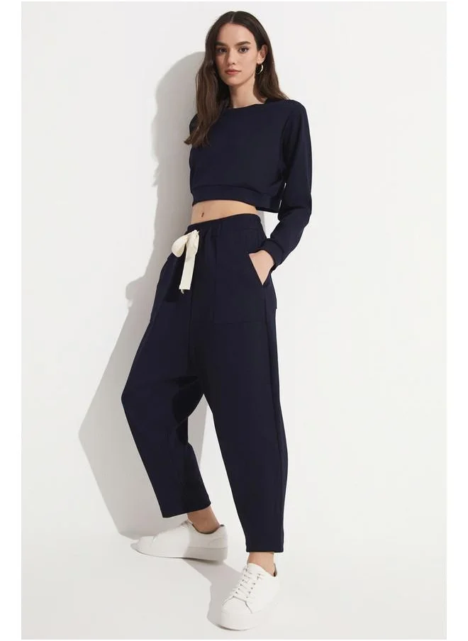 جون June Sweatpant - Sweatshirt Set Navy