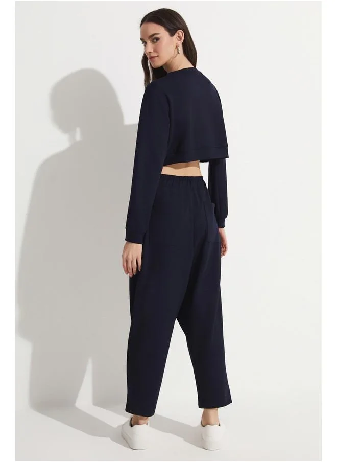 جون June Sweatpant - Sweatshirt Set Navy