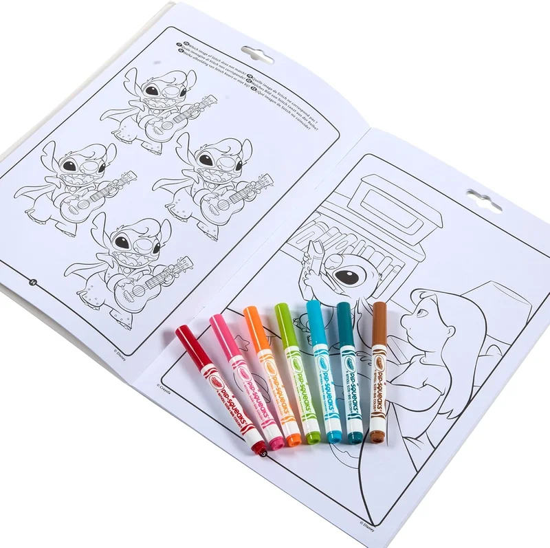 Crayola Crayola Lilo & Stitch Activity & Colouring Book – 32 Fun Pages with 7 Washable Mini Felt-Tip Pens | Creative Art Set for Kids | Perfect Gift for Boys & Girls Ages 3+