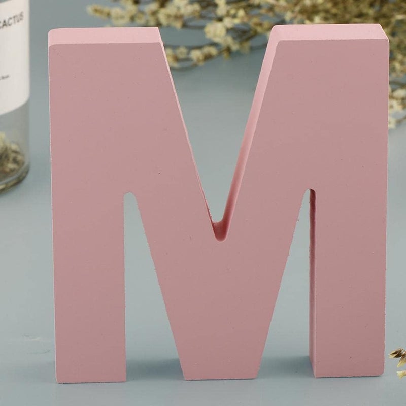 klarakoWooden Pink 26 Alphabet Letters Marquee Letters Wall Door Hanging Sign AklarakoZ for Kids Room Nursery Room Decorations klarakoM - Image 3