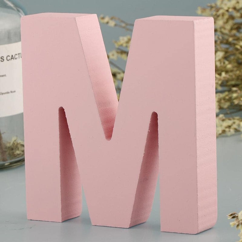klarakoWooden Pink 26 Alphabet Letters Marquee Letters Wall Door Hanging Sign AklarakoZ for Kids Room Nursery Room Decorations klarakoM - Image 4