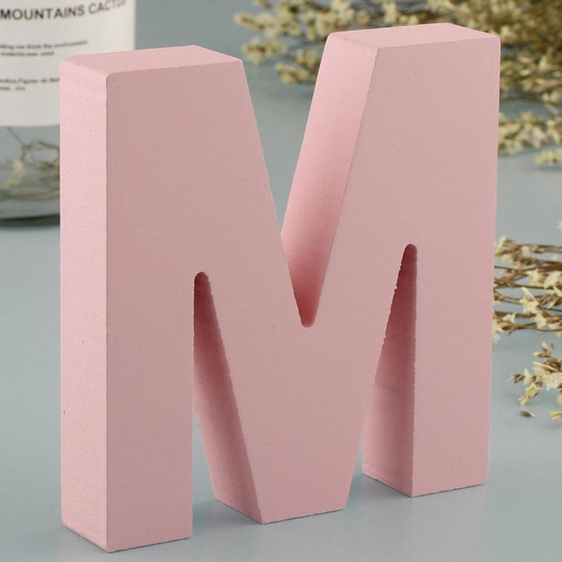 klarakoWooden Pink 26 Alphabet Letters Marquee Letters Wall Door Hanging Sign AklarakoZ for Kids Room Nursery Room Decorations klarakoM - Image 2