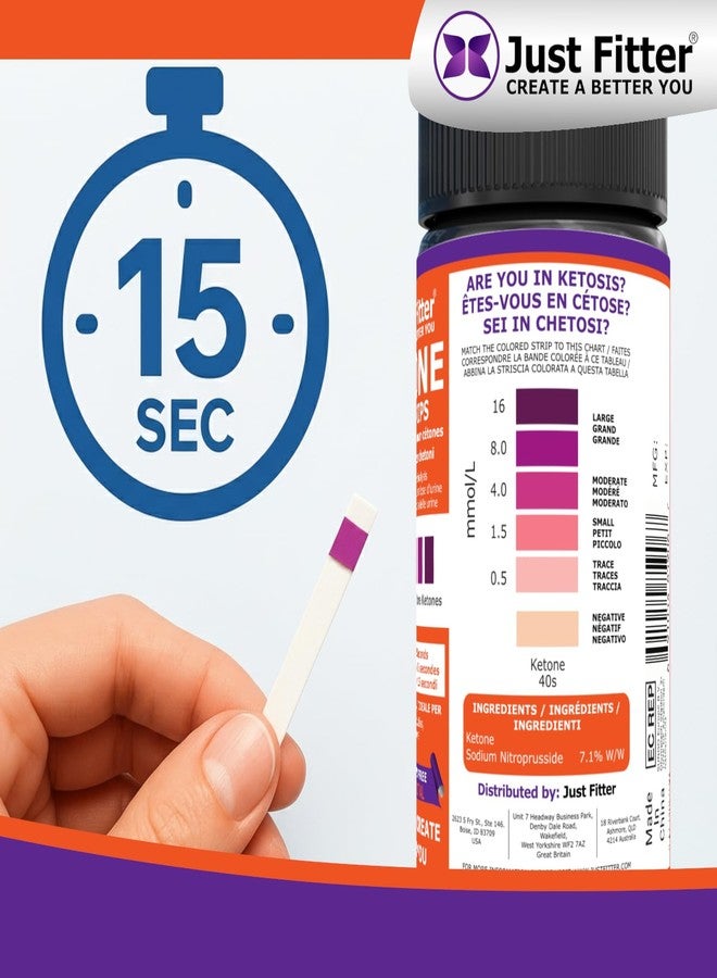 Just Fitter Ketone Test Strips - Accurate Keto Test Strips for Ketosis Testing - Instant 15 Second Results for Ketogenic Diet - Image 2