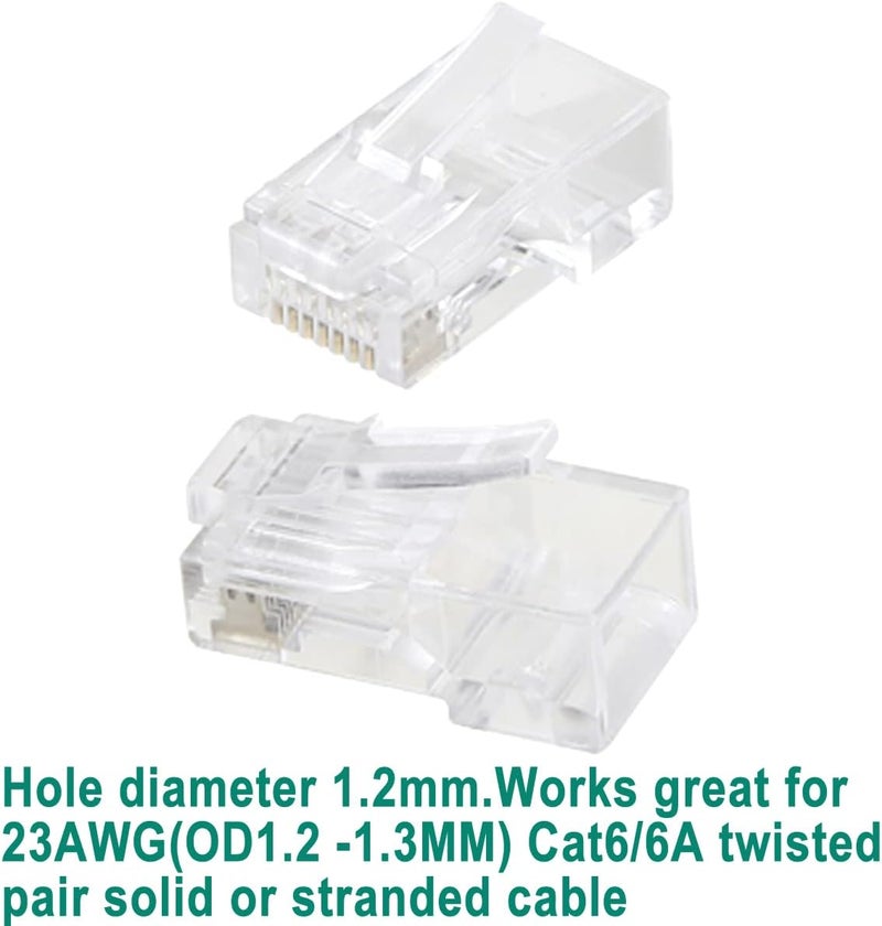 Greluma طرق استخدام متعددة Greluma 40 قطعة من أطراف توصيل إيثرنت RJ45 CAT6 CAT6A - موصلات معيارية ثلاثية الأطراف مطلية بالذهب لأسلاك زوجية ملتوية 23AWG وكابلات صلبة كلاسيك وعصري بالتصميم - Image 5