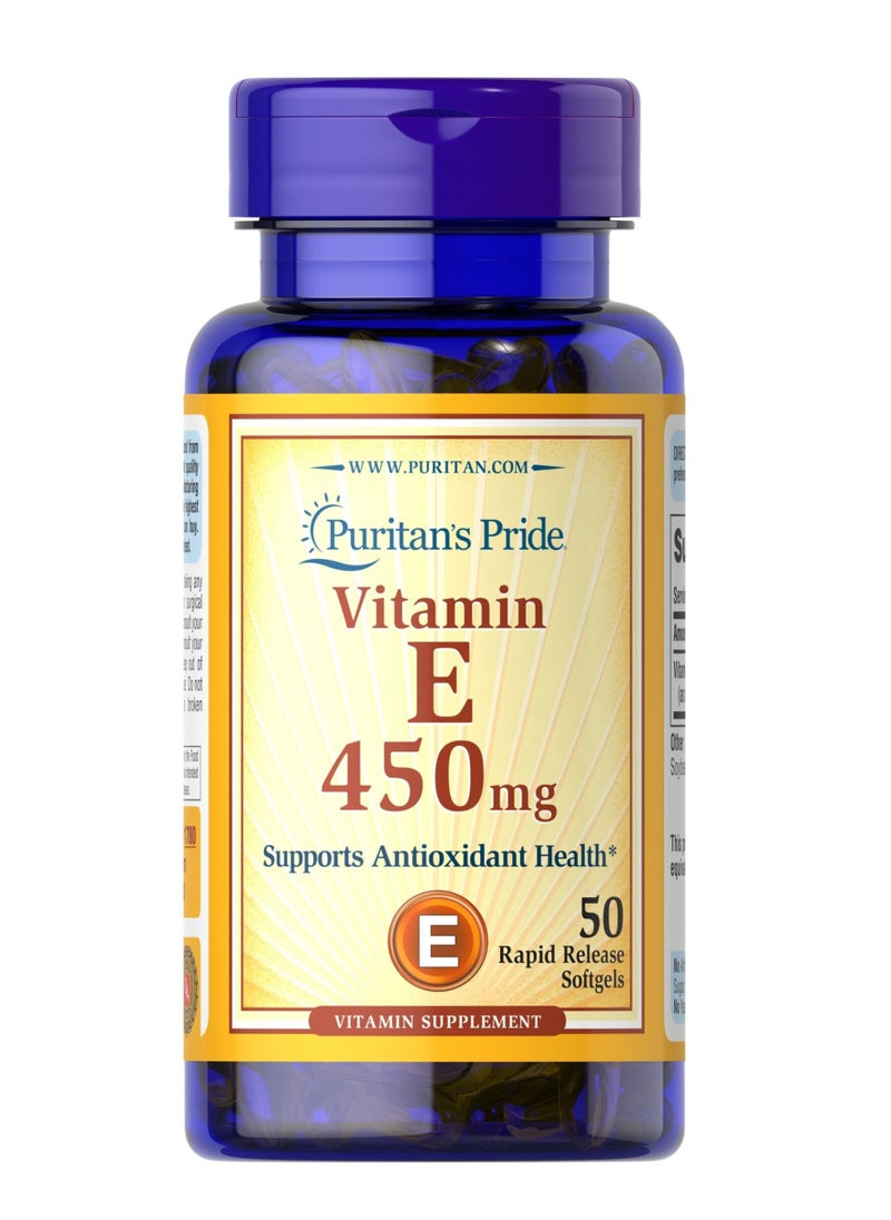 Puritan's Pride Puritan's Pride Vitamin E 1000 IU 450 mg 50's  - Image 1